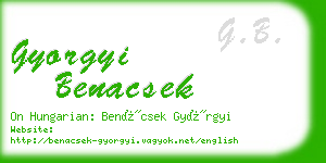 gyorgyi benacsek business card